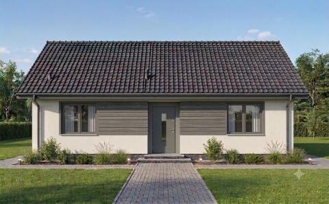 Projekt "Julka" 84m2 Mieszkalny (odbicie lustrzane)